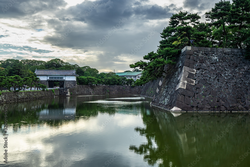 Walls and moats surrounding Tokyo Imperial Palace, the primary residence of Emperor of Japan Walls and moats surrounding Tokyo Imperial Palace, the primary residence of Emperor of Japan