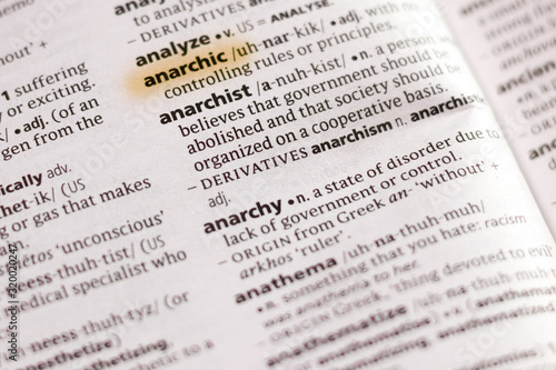 The word or phrase Anarchic in a dictionary.