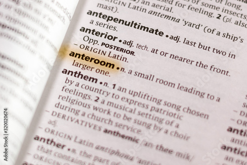 The word or phrase Anteroom in a dictionary.