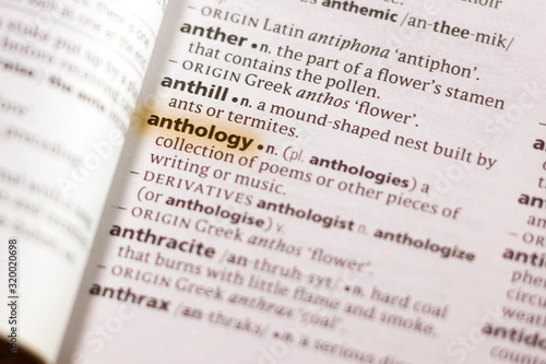 The word or phrase Anthology in a dictionary.