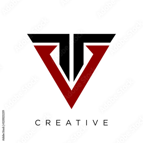 vt or tv logo design vector
