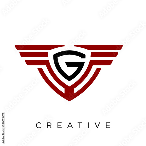 g wing logo design vector icon 