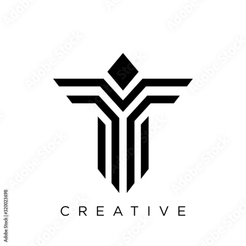 t abstract logo design vector icon