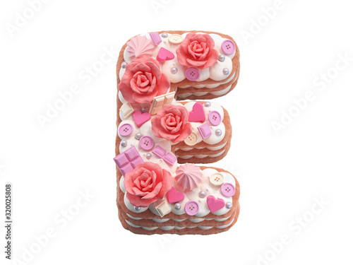  Сake with roses font