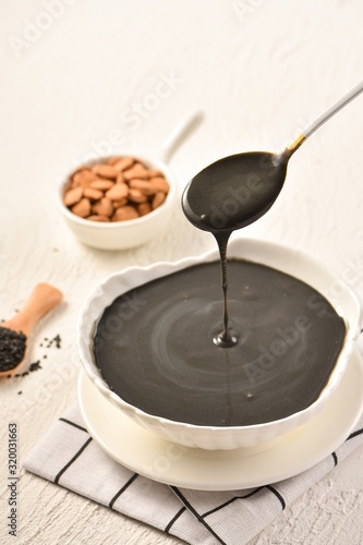 A paste of almonds and black sesame