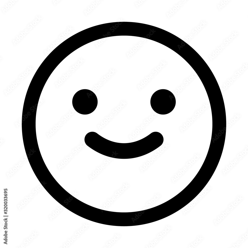 Happy emoji icon isolated on white background Happy emoji icon isolated on white background