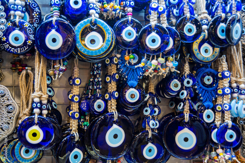 evil eye bead superstitiously turkish traditional decoration  photo