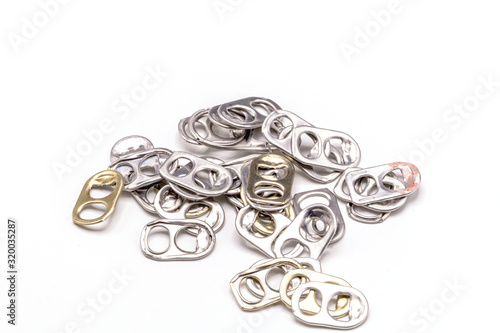 se up rings pull aluminum of can isolate on white background.