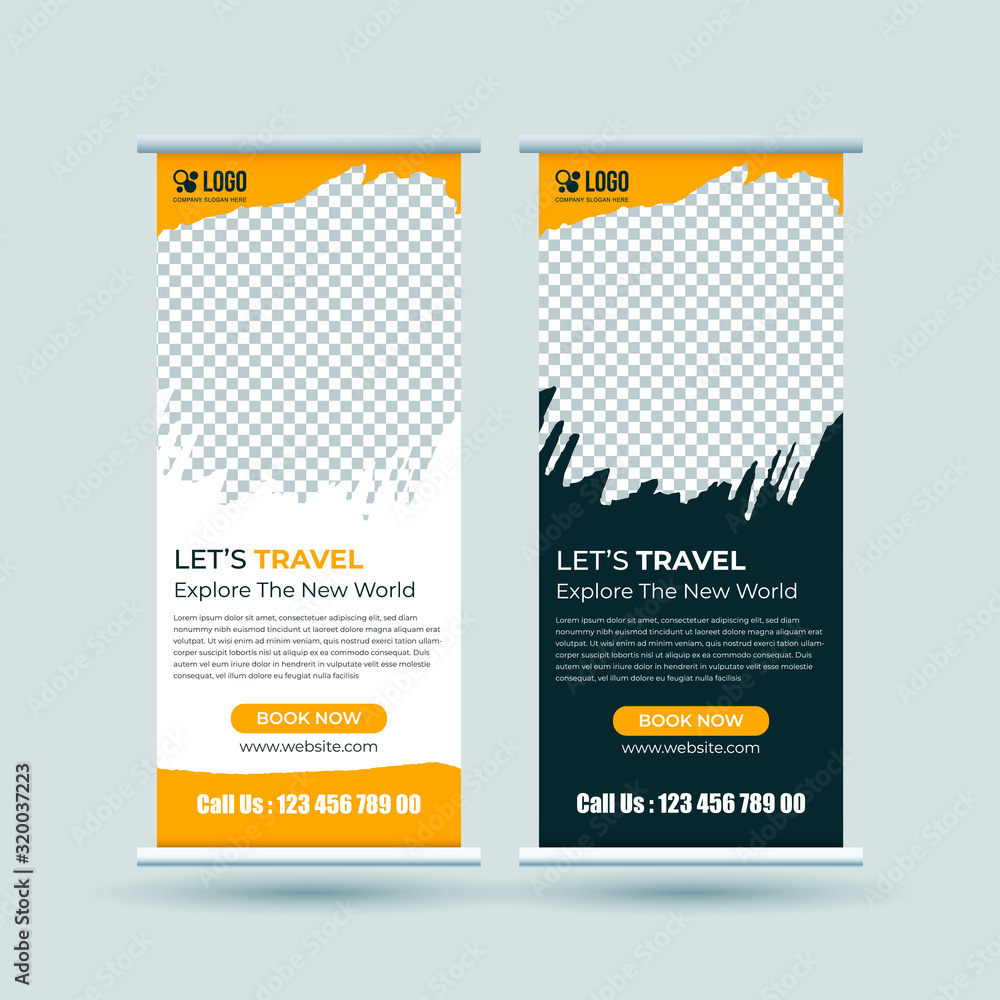Tour and travel roll up banner template