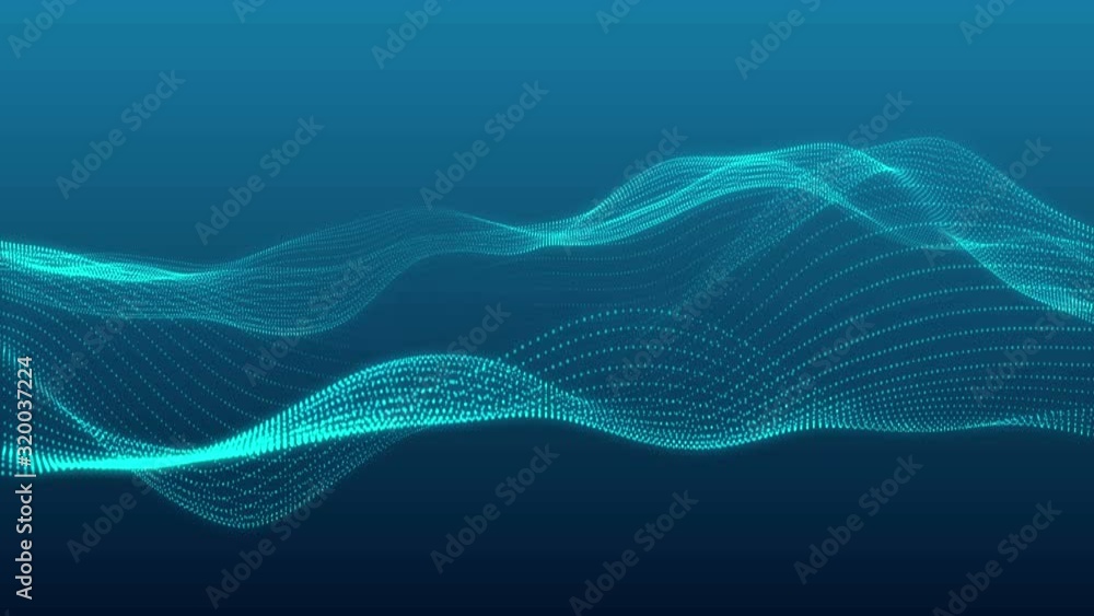 Abstract fractal digital landscape, 3D rendering abstract music background.Cyber or technology flowing particles wave background Abstract fractal digital landscape, 3D rendering abstract music background.Cyber or technology flowing particles wave background