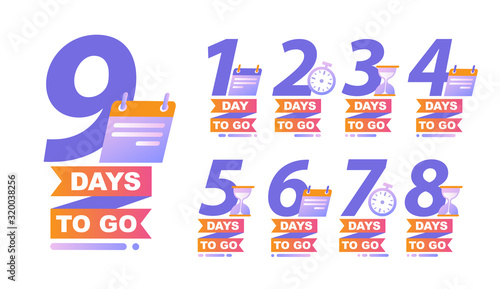 Countdown left days banner. Count time sale. Vector illustration