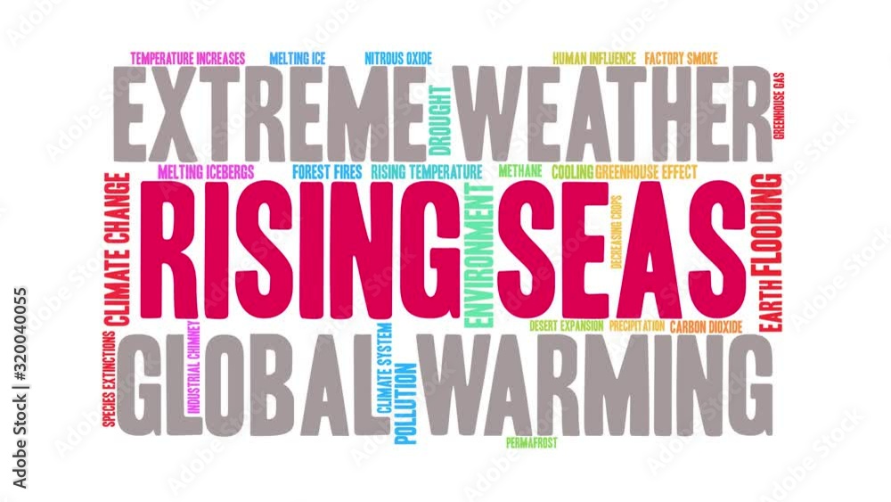 Rising Seas Animated Word Cloud on a white background. Rising Seas Animated Word Cloud on a white background.
