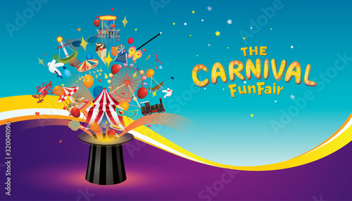 Vector illustration of the carnival funfair design.