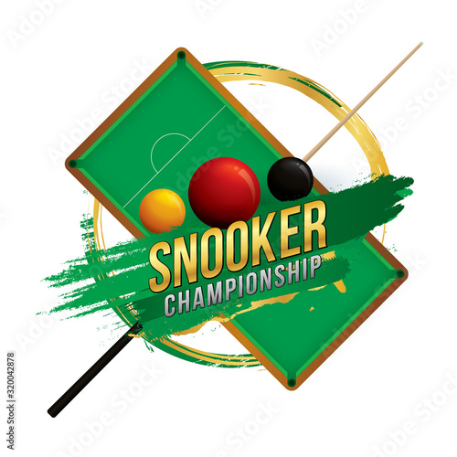 Vector of snooker championship label, logo and badge design. Sport concept