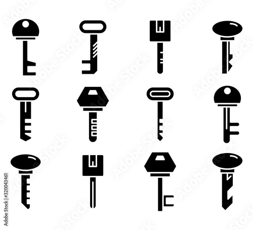 key icons vector illustration set