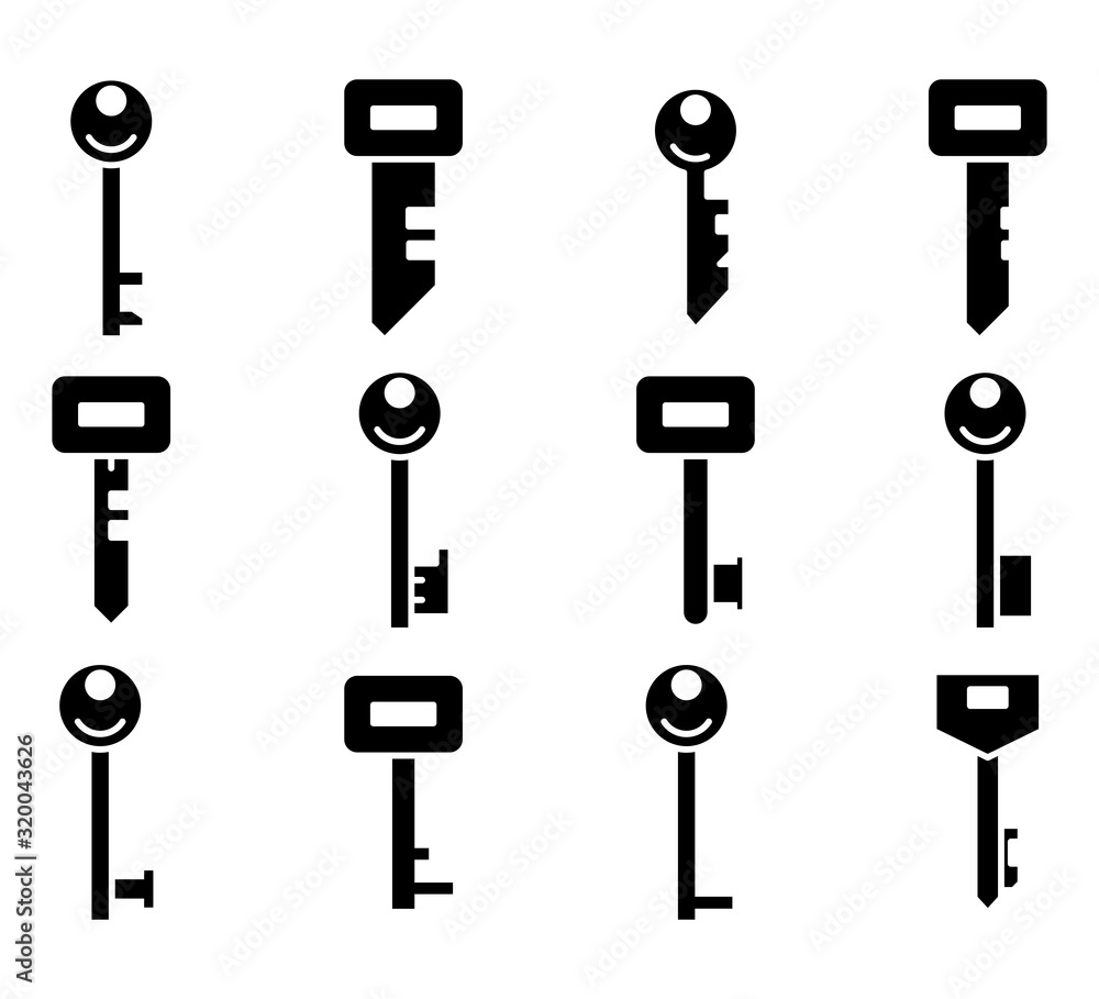 key icons vector illustration set key icons vector illustration set