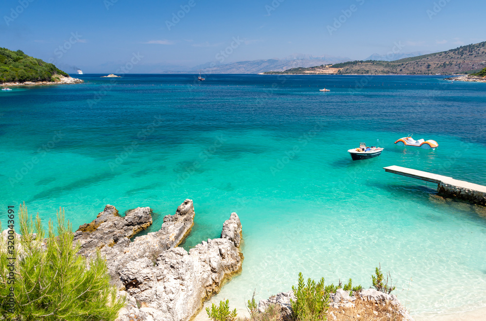 paradise beach in Ksamil in Albania