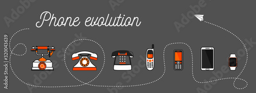 Vector set of phone icons in flat design