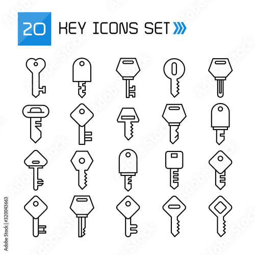 key icons line vector set