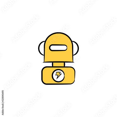 robot icon yellow hand drawn theme