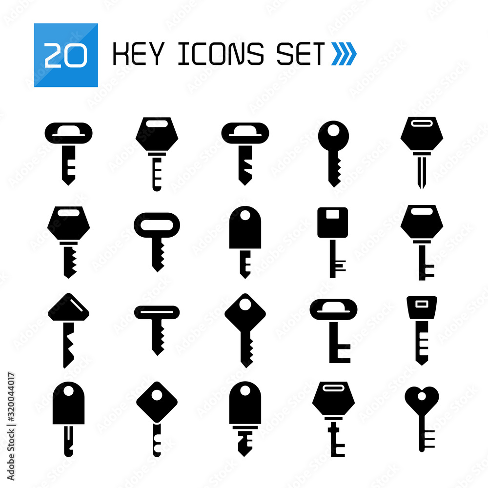 key icons vector illustration set key icons vector illustration set