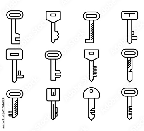 key icons line vector set