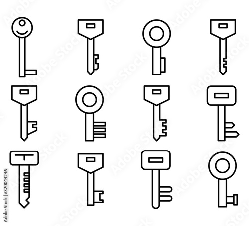 key icons line vector set