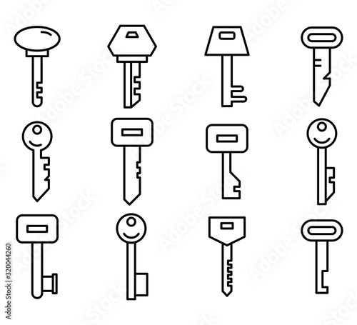 key icons line vector set