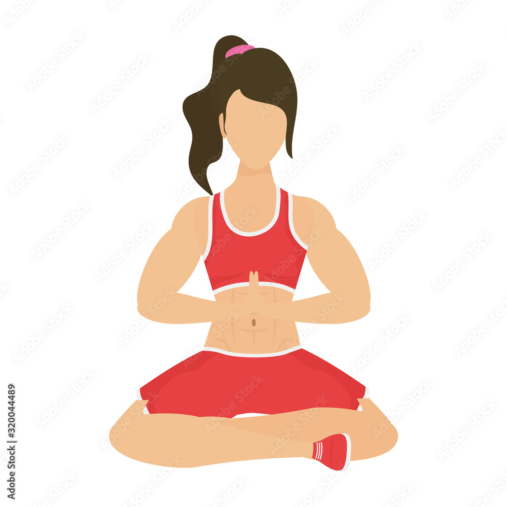 young woman athlete practicing yoga