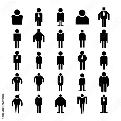 people, male icons vector set