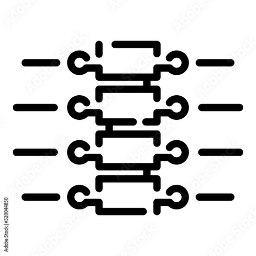 Vertebral column icon. Outline vertebral column vector icon for web design isolated on white background