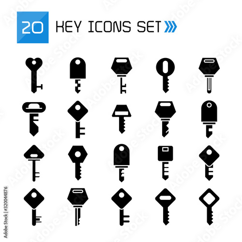 key icons vector illustration set
