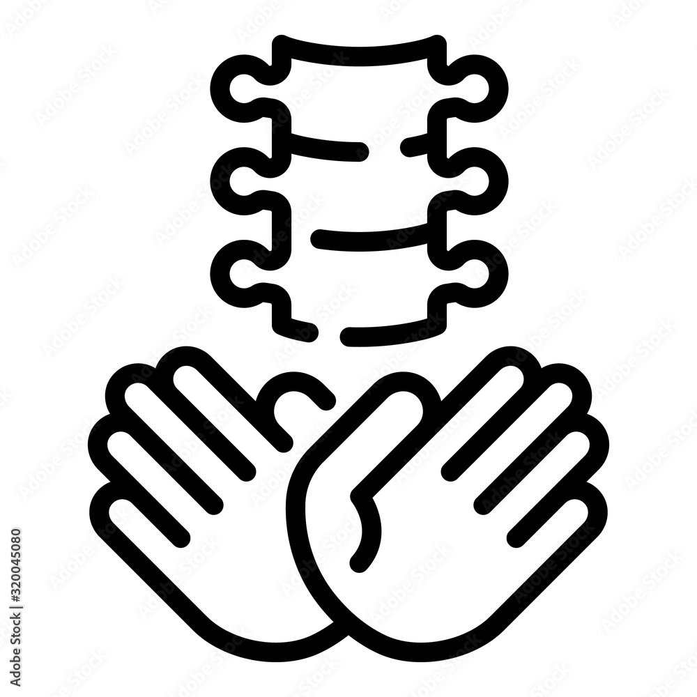 Spine and arms icon. Outline spine and arms vector icon for web design isolated on white background Spine and arms icon. Outline spine and arms vector icon for web design isolated on white background