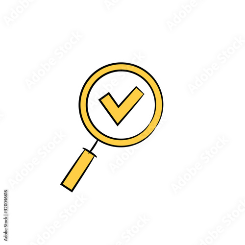 magnifier glass and check mark icon