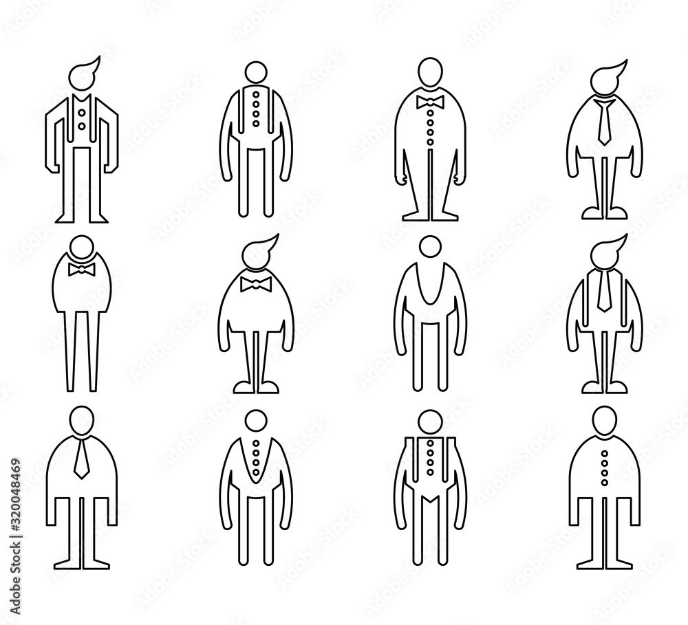people, male icons line vector set people, male icons line vector set