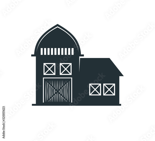 backyard barn farm house storage hangar vector logo design