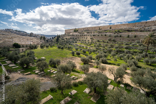 Photo View of the walls of the old city. Jerusalem, Israel