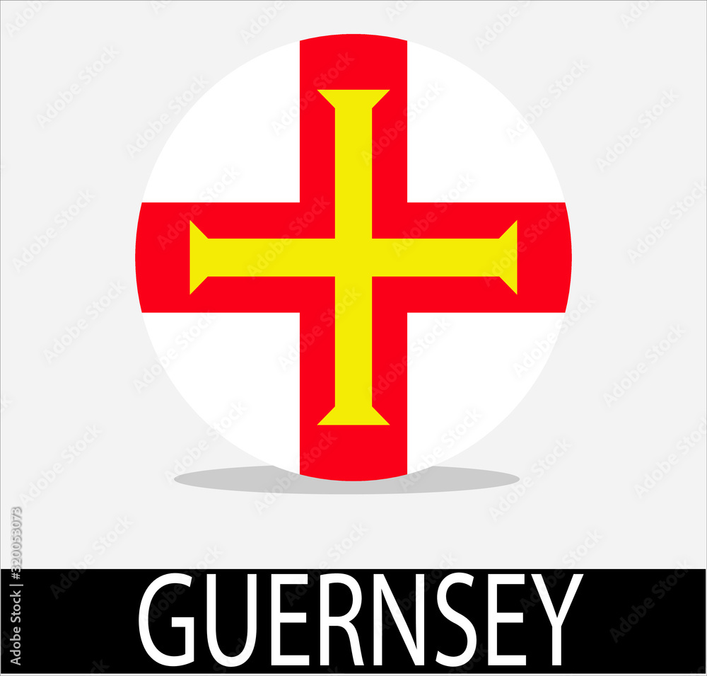 Obraz premium Guernsey country flag icon with a white background