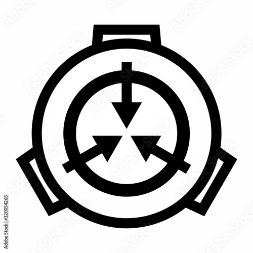 Logotype SCP Foundation. Monochrome icon without inscriptions.