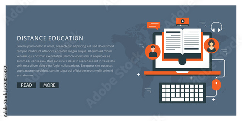  distance education, online learning Concept