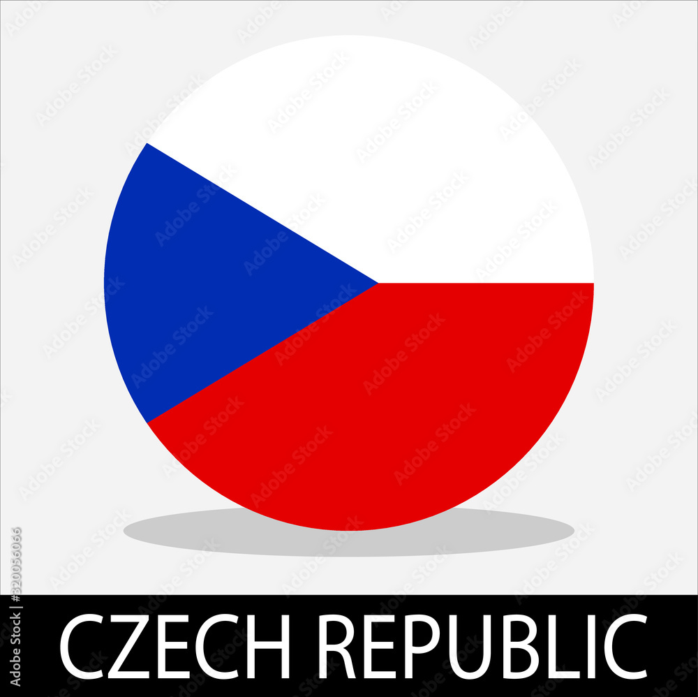 Czech Republic flag icon with white background Czech Republic flag icon with white background