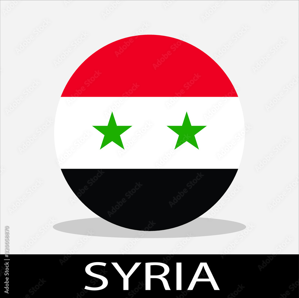 Syrian country flag icon with a white background Syrian country flag icon with a white background