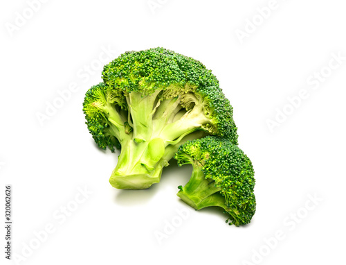Set of broccoli organic isolated on white background for food or nature concept.
