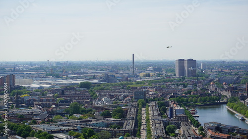 aerial view city skyliine
