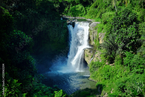Beautiful scenery of the majestic Tegenungan waterfall  Bali