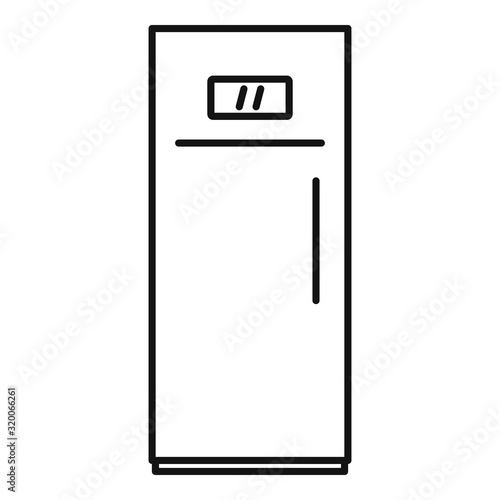 Modern fridge icon. Outline modern fridge vector icon for web design isolated on white background