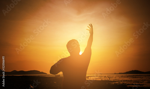 Fotografie Human hands open palm up worship