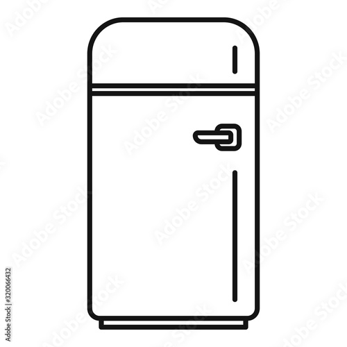 Old fridge icon. Outline old fridge vector icon for web design isolated on white background