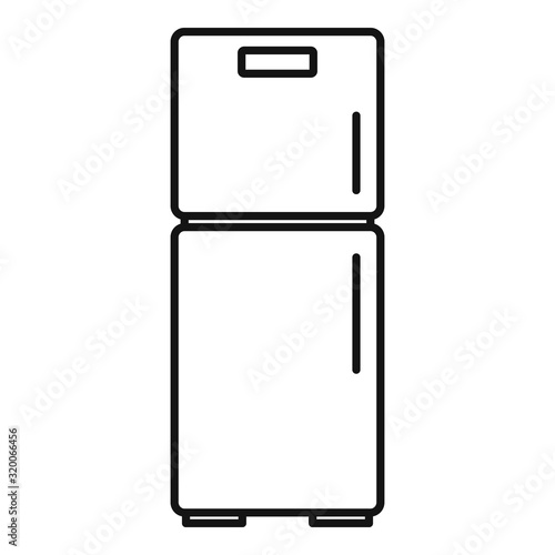 Full fridge icon. Outline full fridge vector icon for web design isolated on white background