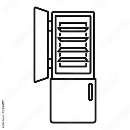 House fridge icon. Outline house fridge vector icon for web design isolated on white background